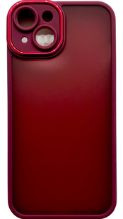 TPU чохол Luxury Metal Lens на iPhone 14 (на айфон 14) бордовий 086416 фото