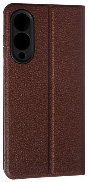 Шкіряний чохол книжка Fibra case на Samsung Galaxy S25 Edge / коричневий 202473 фото