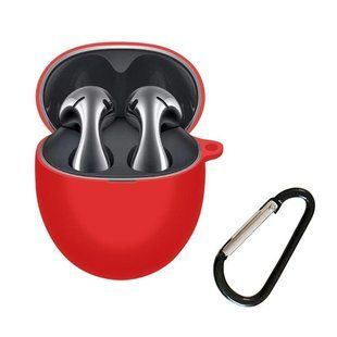 Силиконовый чехол с карабином для Huawei FreeBuds 5 красный 89593 фото