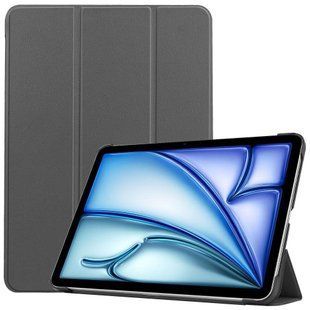 Кожаный чехол книжка Crazy Horse на планшет iPad Air 13 (2024) 13" / серый 097335 фото