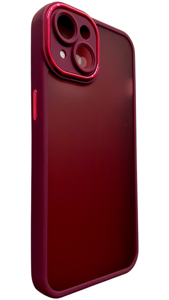 TPU чехол Luxury Metal Lens на iPhone 14 (на айфон 14) бордовый 086416 фото