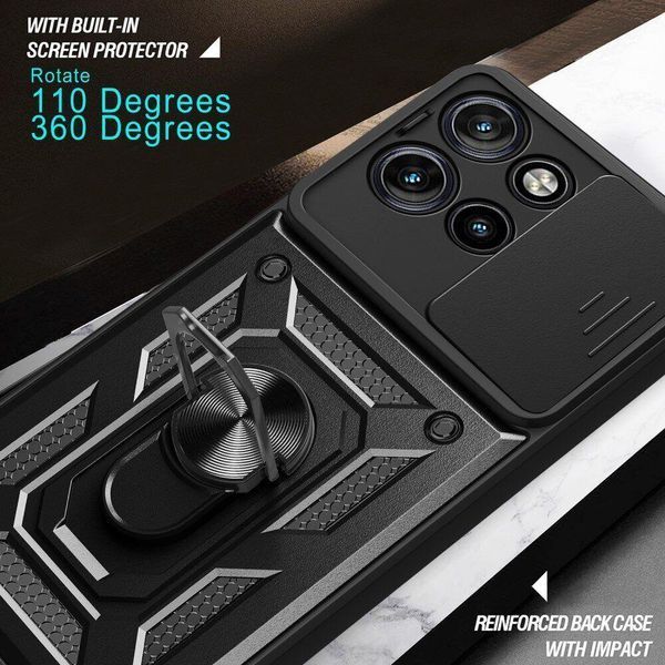 PC + TPU чохол Camshield Armor для Motorola Edge 50 Neo / сріблястий 097647 фото