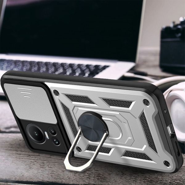 PC + TPU чохол Camshield armor на OPPO Reno 10 Pro (5G) / сріблястий 092102 фото
