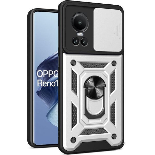 PC + TPU чохол Camshield armor на OPPO Reno 10 Pro (5G) / сріблястий 092102 фото
