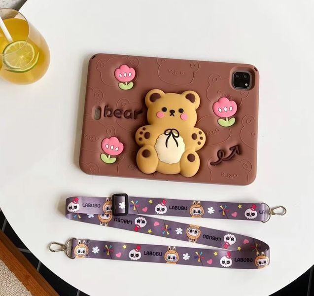 Чохол Happy Case на планшет Apple iPad Air 4 10.9" (2020) / Flower Bear (з ремінцем) 099294 фото