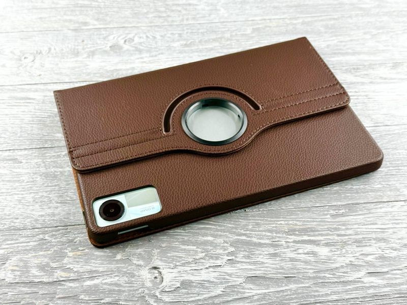 Кожаный чехол книжка 360 на Xiaomi Redmi Pad SE (11") / коричневый 093014 фото