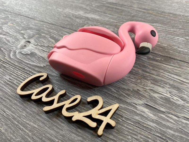 Чохол на Airpods Фламінго рожевий 081993 фото