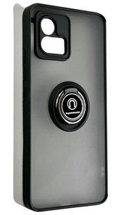 TPU чехол накладка Matte Ring Magnit для Motorola G72 черный 094809 фото