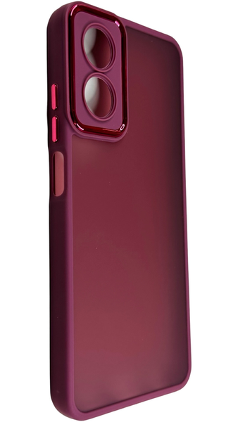 TPU чехол Luxury Metal Lens на Oppo A17 бордовый 088442 фото