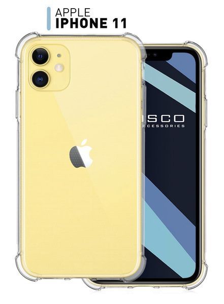 Чехол WXD силиконовый противоударный для Apple iPhone 11 (открытая камера) / прозрачный 089996 фото