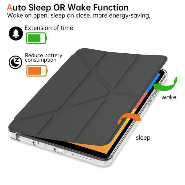 Чехол книжка Transparent Origami на Xiaomi Redmi Pad SE (8.7") 2024 / черный 100231 фото