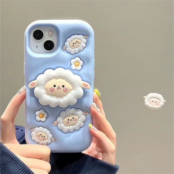 Силіконовий 3D чохол Funny Sheep для iPhone 14 / блакитний 099315 фото