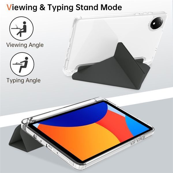 Чехол книжка Transparent Origami на Xiaomi Redmi Pad SE (8.7") 2024 / черный 100231 фото