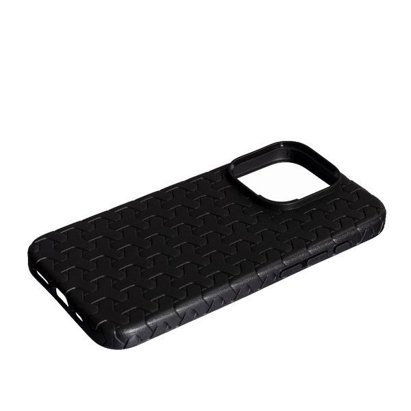 Чохол силіконовий Leather Case Weaving для iPhone 15 Pro чорний 092403 фото