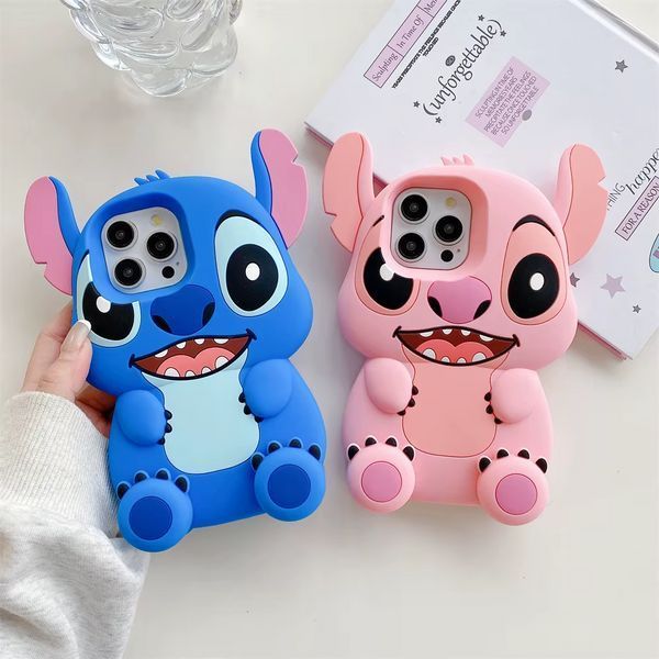 Силіконовий 3D чохол Funny Stitch для iPhone 15 Pro Max / блакитний 098938 фото