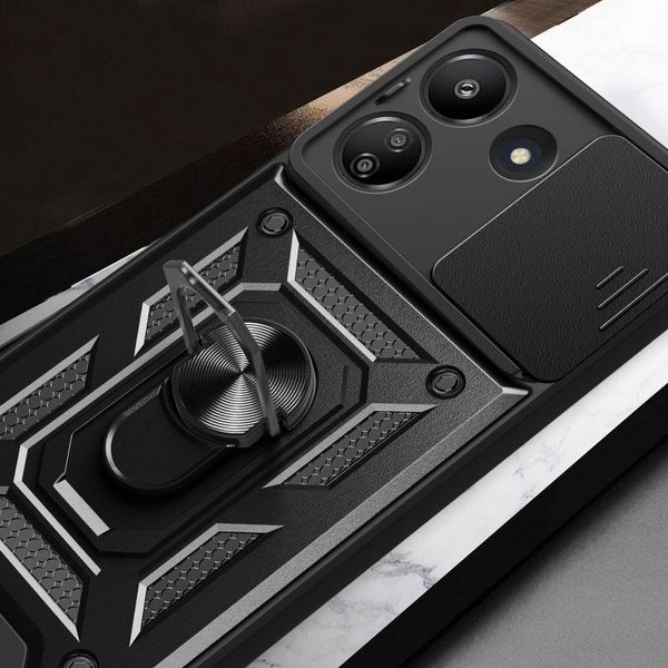 PC + TPU чехол Armor Camshield для Xiaomi Redmi 13C / красный 094056 фото