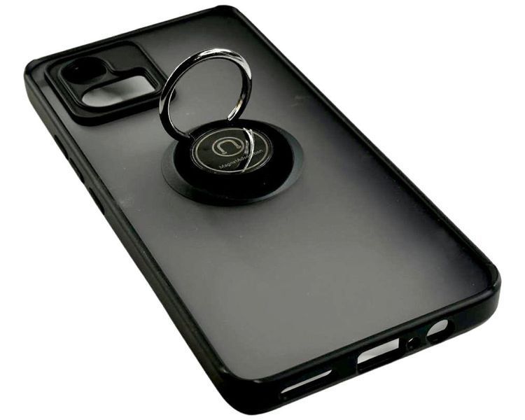 TPU чохол накладка Matte Ring Magnit для Motorola G72 чорний 094809 фото