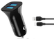 АЗП XO TZ10 + Type-C (2USB 2.4 A) 12 W чорний 87171 фото 1