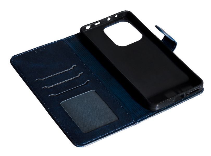 Шкіряний чохол книжка Business Book на Xiaomi Redmi Note 13 (4G) / синій 095935 фото