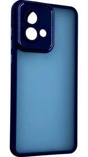 TPU чохол Luxury Metal Lens на Motorola G84 синій 094628 фото