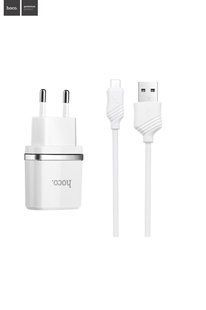 Мережеве ЗП HOCO C11 Smart на 1 USB (1 A) білий + Micro USB cable 51146 фото