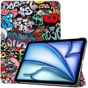 Шкіряний чохол книжка Crazy Horse на планшет iPad Air 11 (2024-2025) 11" / graffiti 097337 фото