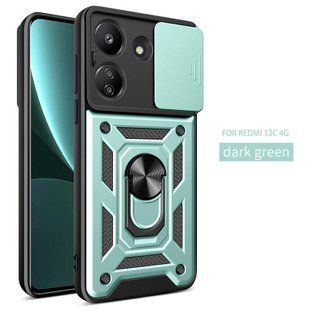 PC + TPU чехол Armor Camshield для Xiaomi Redmi 13C / зеленый 094057 фото