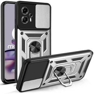 PC + TPU чохол Camshield armor для Motorola G13 / сріблястий 89394 фото