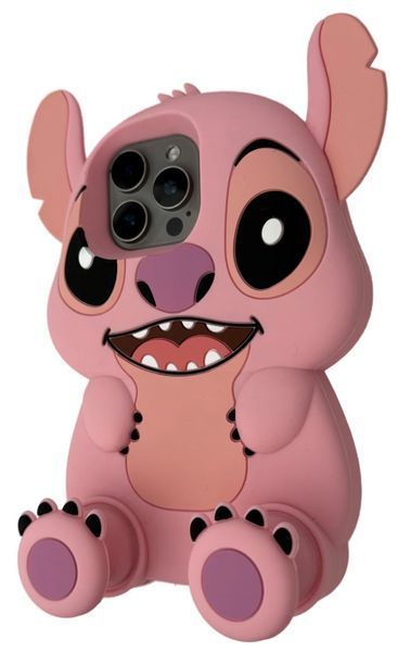 Силиконовый 3D чехол Funny Stitch для iPhone 15 Pro Max / розовый 098939 фото