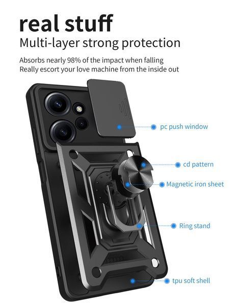 PC + TPU чехол Camshield Armor для Motorola Edge 40 Pro / черный 092054 фото