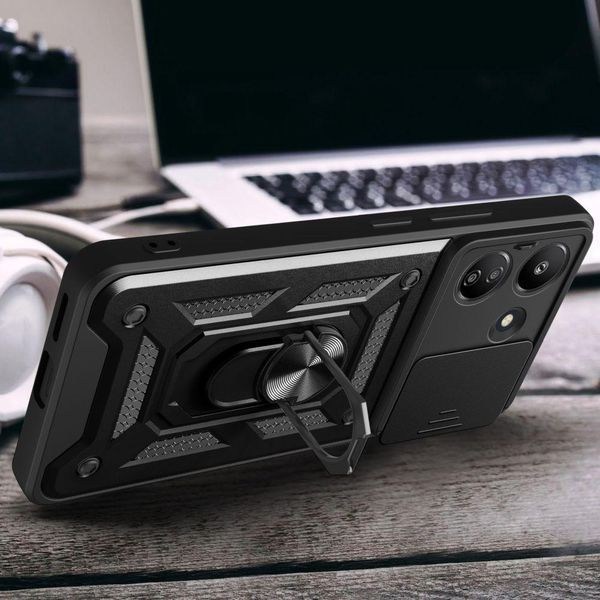 PC + TPU чехол Armor Camshield для Xiaomi Redmi 13C / зеленый 094057 фото