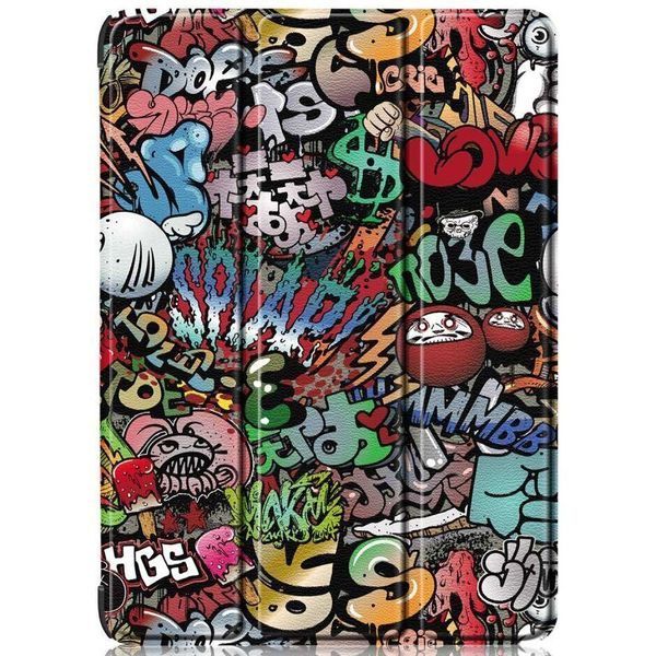 Кожаный чехол книжка Crazy Horse на планшет iPad 10.9" 2022 (10th Gen) / graffiti 099247 фото