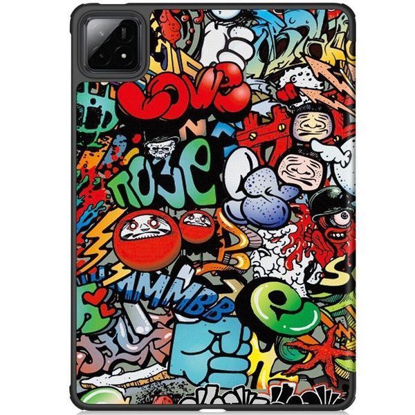 Чехол книжка Crazy Horse на Xiaomi Pad 7S Pro (12.5") / graffiti 100121 фото