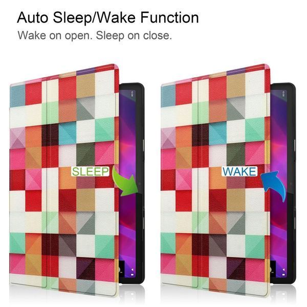 Шкіряний чохол книжка Crazy Horse для Lenovo Yoga Tab 11 квадратики 096367 фото