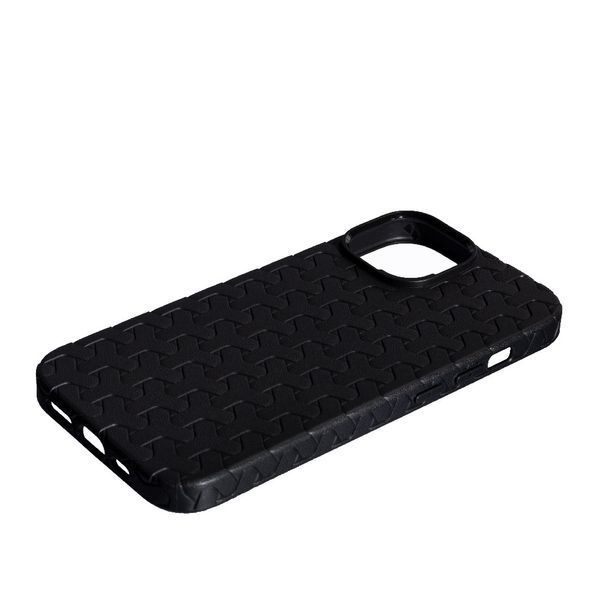Чохол силіконовий Leather Case Weaving для iPhone 15 Plus чорний 092404 фото