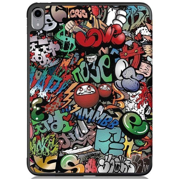 Кожаный чехол книжка Crazy Horse на планшет iPad 10.9" 2022 (10th Gen) / graffiti 099247 фото