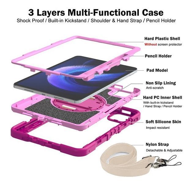 Чохол Carbon Armor Tablet на планшет Xiaomi Mi Pad 6 (11") / малиновий 200861 фото