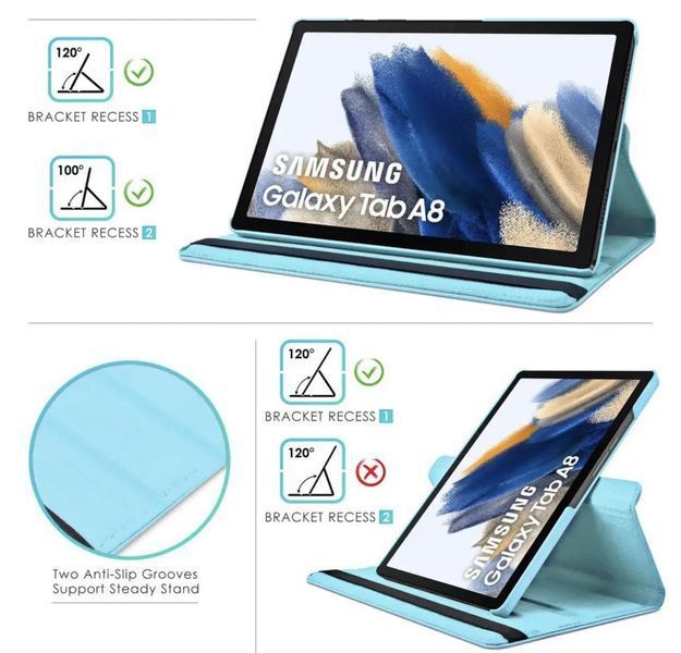Чохол книжка 360 для Samsung Galaxy Tab A8 (X200 / X205) 10.5" / блакитний 087774 фото