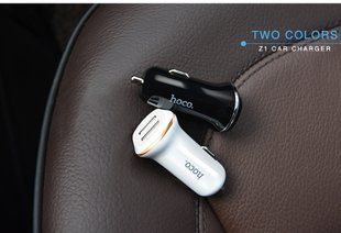 Автомобильная зарядка HOCO Z1 на 2USB (2.4A) + micro USB (2 цвета) 51121 фото