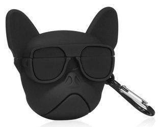 Гумовий чохол із карабіном для AirPods 3 Dog in glass чорний 097063 фото