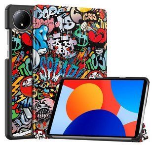 Чехол книжка Crazy Horse на Xiaomi Redmi Pad SE (8.7") 2024 / graffiti 200507 фото