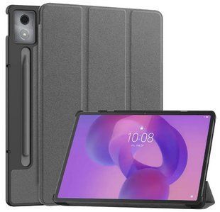 Шкіряний чохол книжка Crazy Horse на планшет Lenovo Xiaoxin Pad Pro (12.7") 2025 / сірий 202569 фото