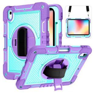 PC + TPU чохол Carbon Armor Cover Tablet на Samsung Galaxy Tab S10 FE (10.9") / фіолетовий + бірюзовий 202921 фото