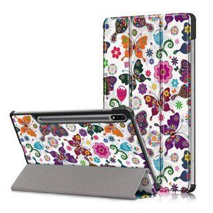 Чохол книжка Crazy Horse для Samsung Galaxy Tab S8 Plus / Tab S7 FE (12.4") / метелики 093934 фото