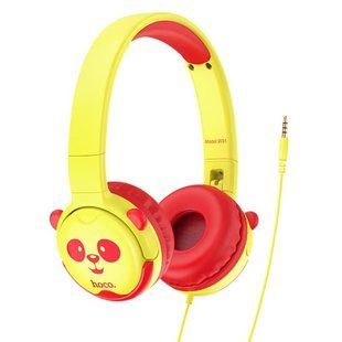 Бездротові навушники Hoco W31 PANDA Cheerful Headphones жовтий 87683 фото