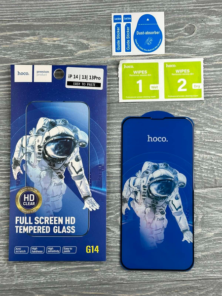 Защитное стекло Hoco G14 на iPhone 13 черный 090012 фото