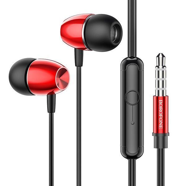 Навушники Borofone BM57 Platinum (1.2m) червоний 87633 фото