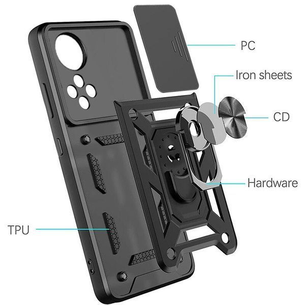 PC + TPU чехол Camshield armor для Huawei Nova 9 / серебристый 89460 фото