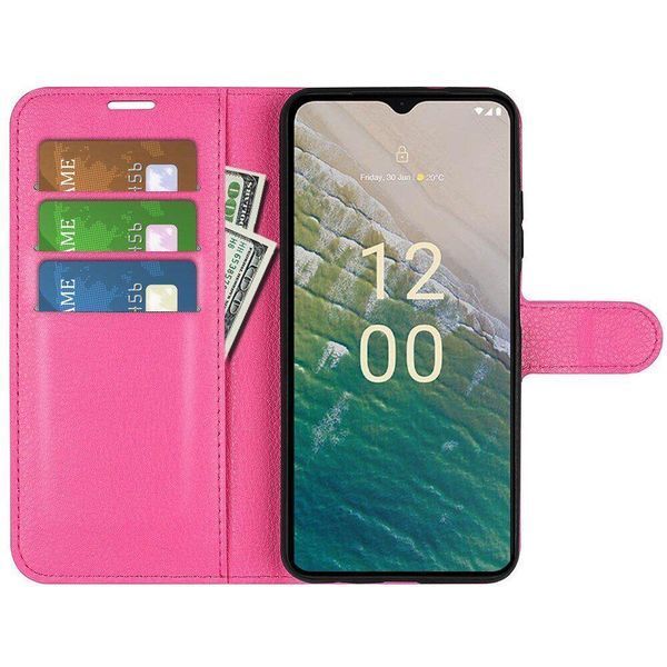 Чехол книжка Lichee для Nokia C32 малиновый 89912 фото