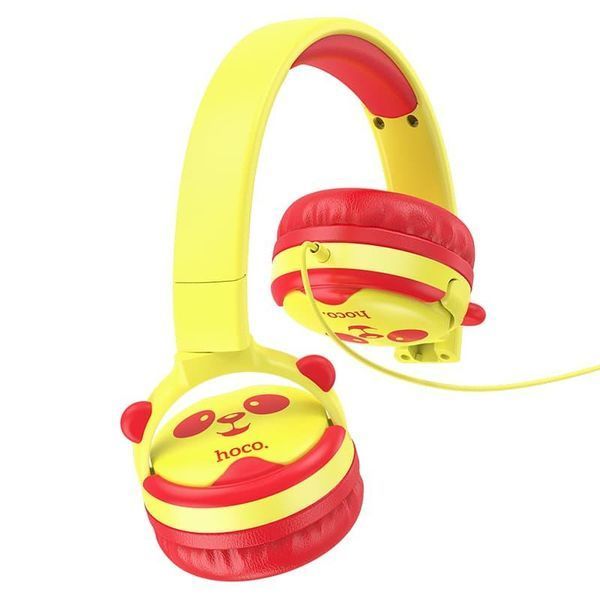 Бездротові навушники Hoco W31 PANDA Cheerful Headphones жовтий 87683 фото